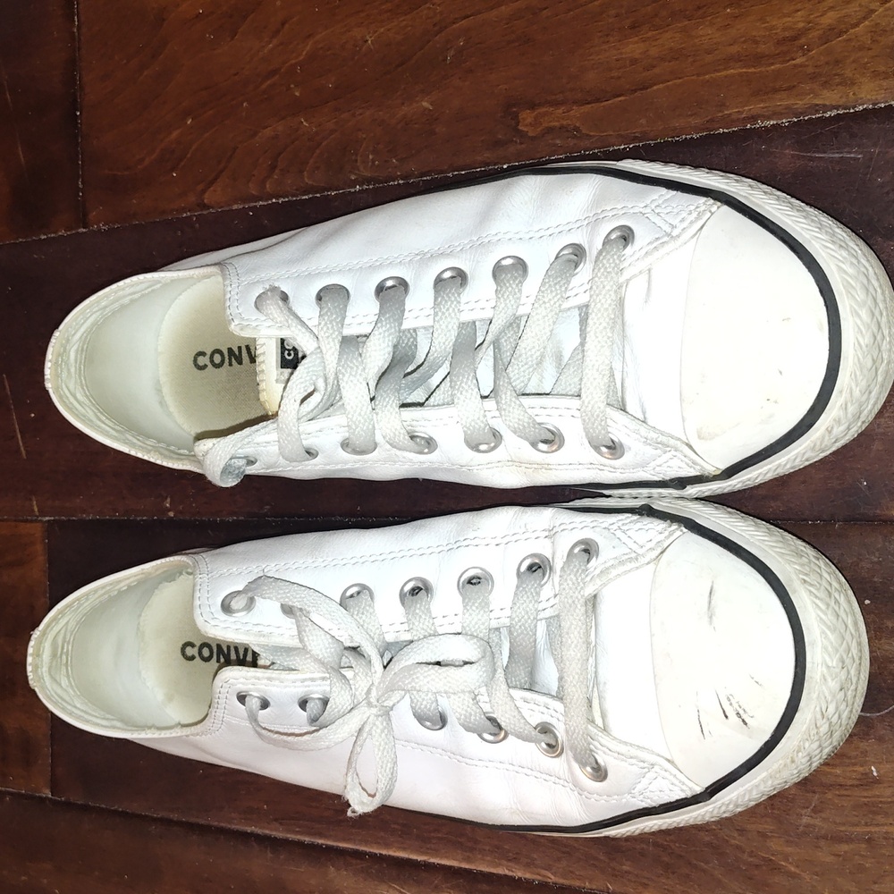 Converse Men's Classic White Black Trim Sneakers